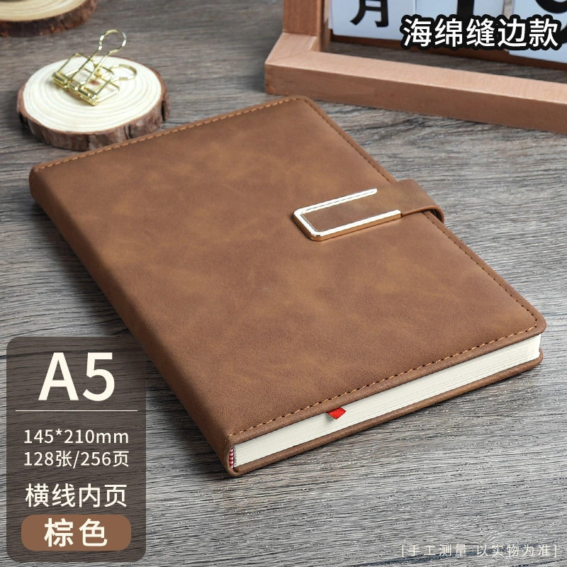 PU leather hardcover notebook close-up