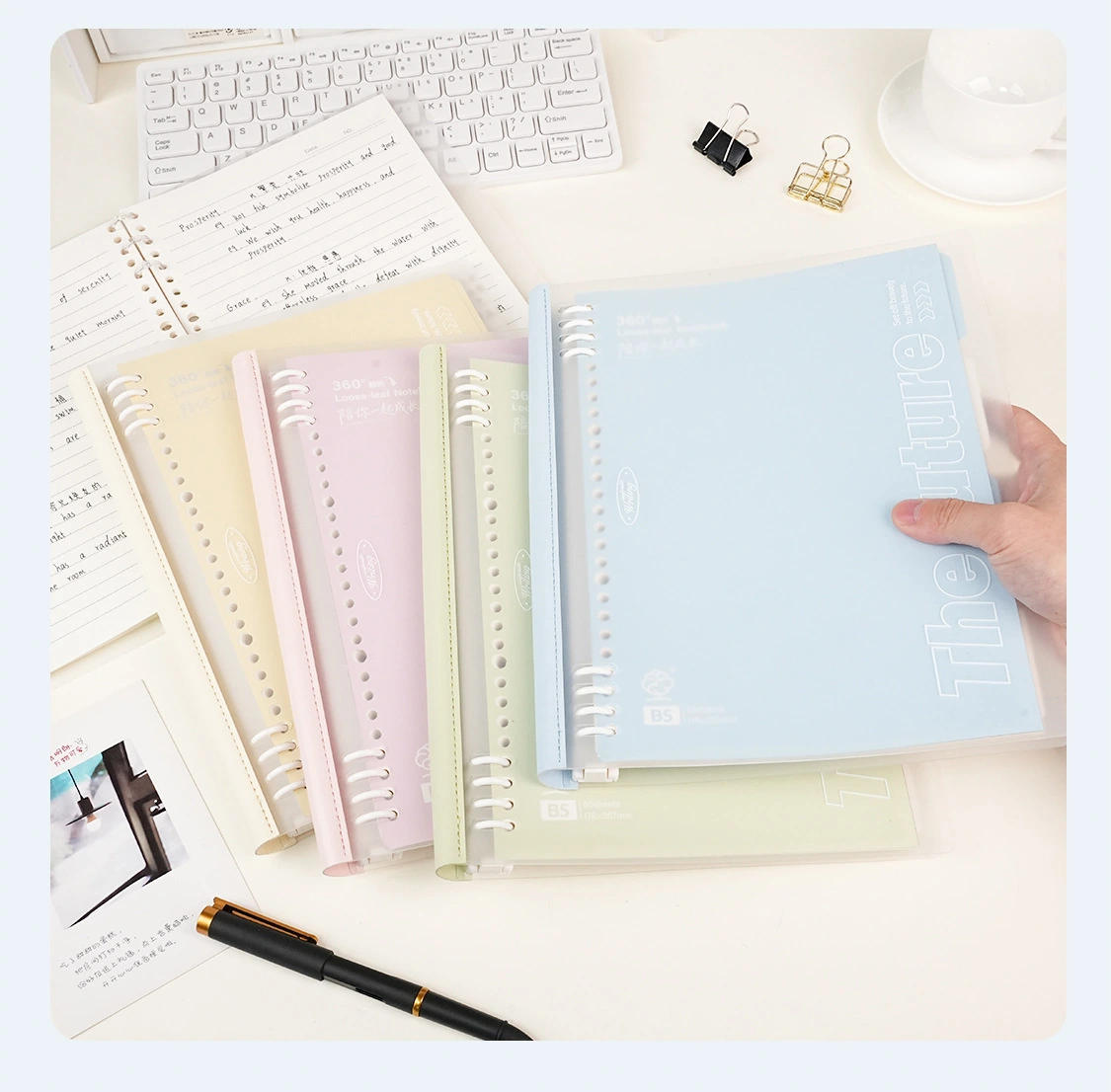 JOYPAPER Ring Binder Loose Leaf Notebook